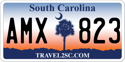 SC license plate AMX823