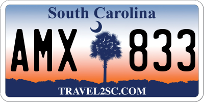 SC license plate AMX833