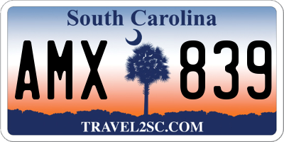SC license plate AMX839