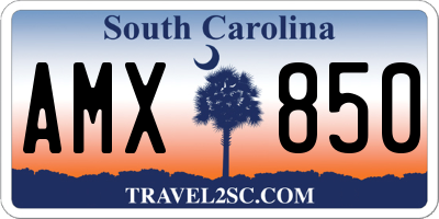 SC license plate AMX850