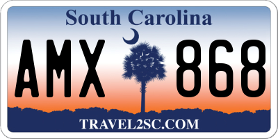 SC license plate AMX868