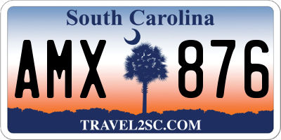 SC license plate AMX876