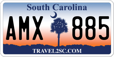 SC license plate AMX885