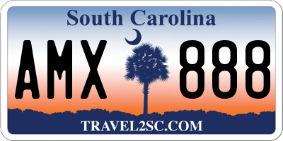 SC license plate AMX888