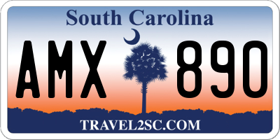 SC license plate AMX890