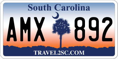 SC license plate AMX892