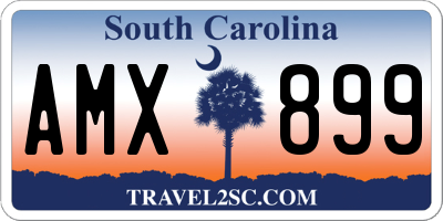 SC license plate AMX899