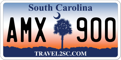 SC license plate AMX900