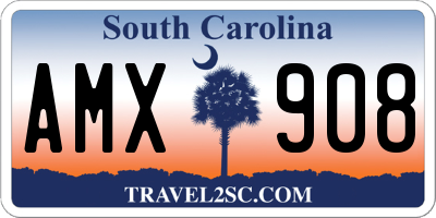 SC license plate AMX908