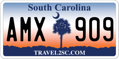 SC license plate AMX909