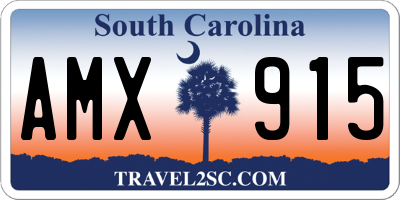 SC license plate AMX915