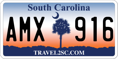 SC license plate AMX916