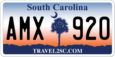 SC license plate AMX920