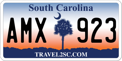 SC license plate AMX923