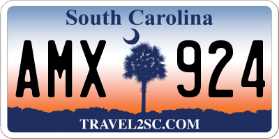 SC license plate AMX924