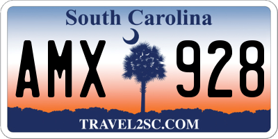 SC license plate AMX928