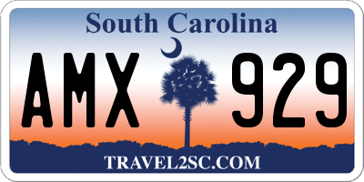 SC license plate AMX929