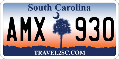 SC license plate AMX930
