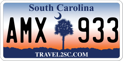SC license plate AMX933