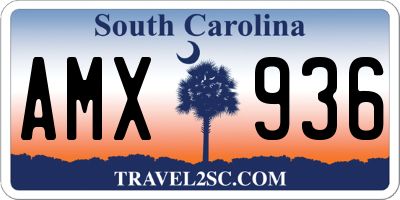 SC license plate AMX936
