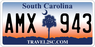 SC license plate AMX943
