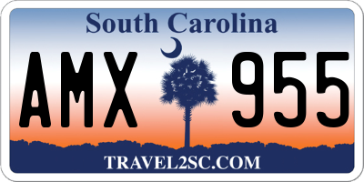 SC license plate AMX955