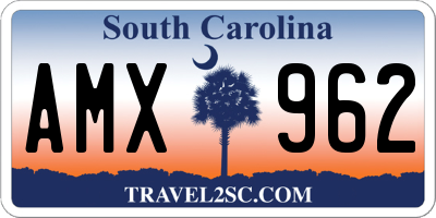 SC license plate AMX962