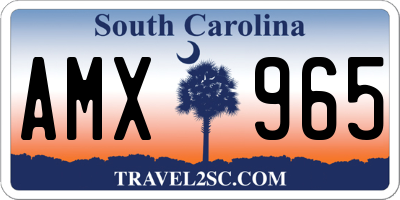 SC license plate AMX965