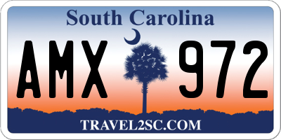 SC license plate AMX972