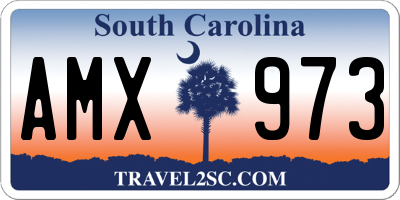 SC license plate AMX973