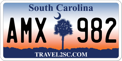 SC license plate AMX982