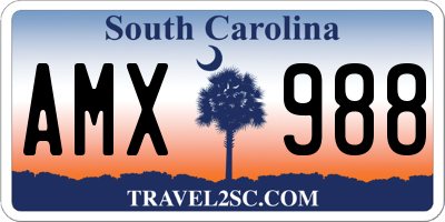 SC license plate AMX988
