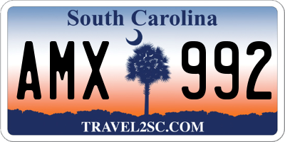 SC license plate AMX992