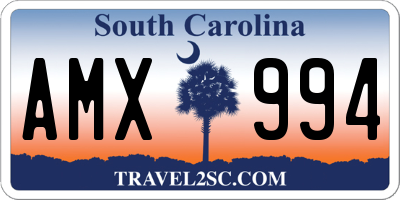 SC license plate AMX994