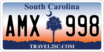 SC license plate AMX998