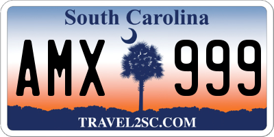 SC license plate AMX999