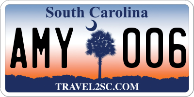SC license plate AMY006