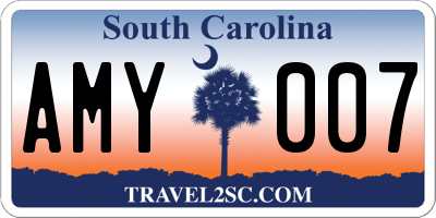 SC license plate AMY007