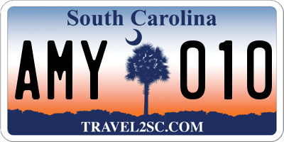 SC license plate AMY010