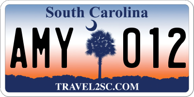 SC license plate AMY012