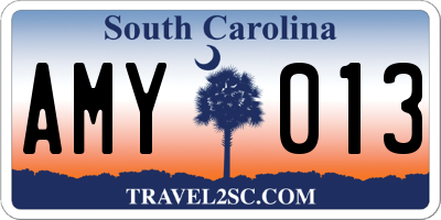 SC license plate AMY013
