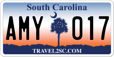SC license plate AMY017