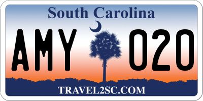 SC license plate AMY020