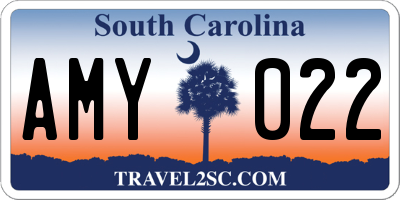 SC license plate AMY022