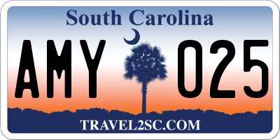 SC license plate AMY025