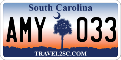 SC license plate AMY033