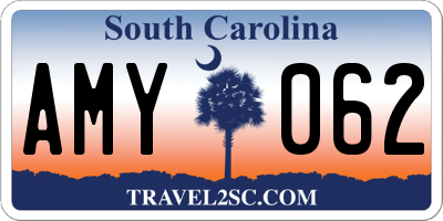 SC license plate AMY062