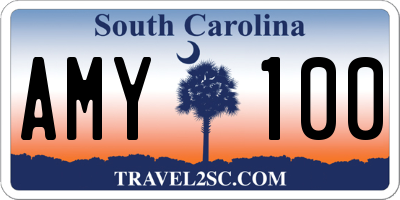 SC license plate AMY100