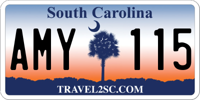 SC license plate AMY115