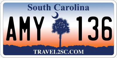 SC license plate AMY136